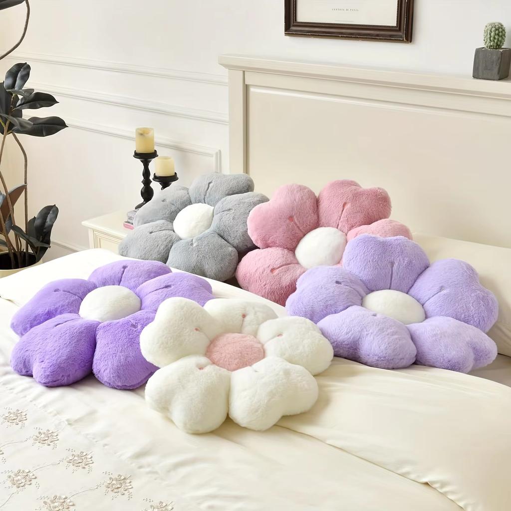 Flower-Shaped Plush Throw Pillow - Comfortable and Cute Mattress and C, Chair Cushion Floor Cushion