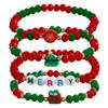Y2K Polymer Clay Stackable Bracelet Set For Women Santa Claus Tree Elk Deer Snowflake Charm Beaded Bangle Christmas Jewelry