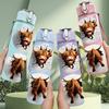 1 ud. Estampado Animal Vaca Yak Marrón 750ml Color Plástico Botella de Agua Deportiva Tapa con Pitorro abatible Antifugas Adecuada para Deporte Oficina Uso en Casa
