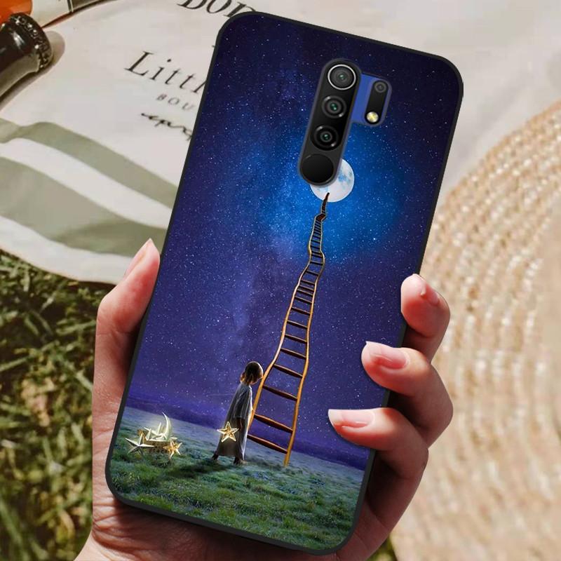 Für Xiaomi Redmi 9 Hülle Katze Blume Wolf Cover Silikonhülle Für Redmi 9 redmi9 Cover Bumper 6.53" Stoßfeste Handy Coque Hülle