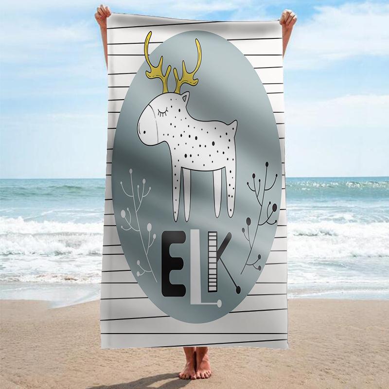 Microfiber Unicorn Beach Towel Cute Animal Bath Towel Absorbent Towels for Pool Swim Bathroom Sport Girl Quick Dry Beach Blanket