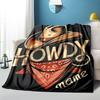 1PC Custom Name Cowboy Style Illustration Outdooor Flannel Blankets Throw Blanket All-Season Throw Gift Bedspread for Couch, Bed, Camping Holiday Birt