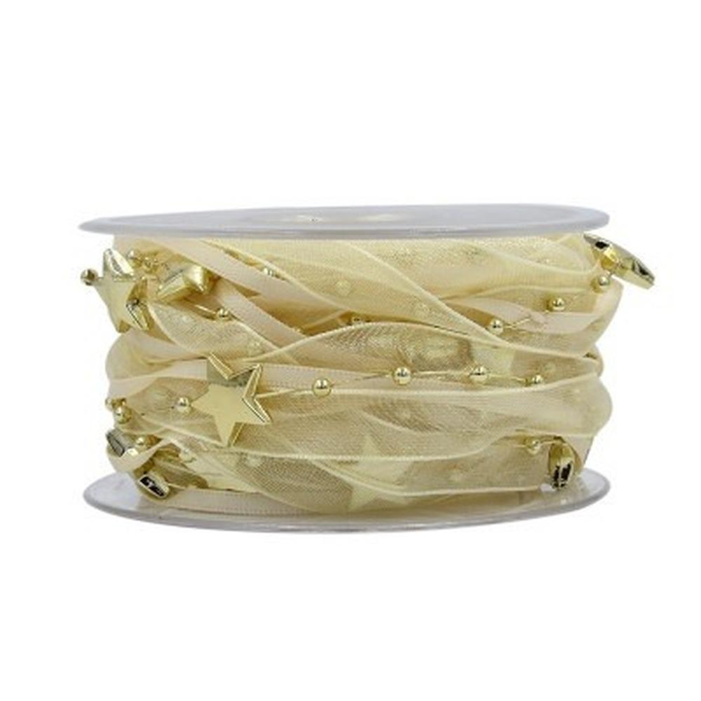 

(5 метров/лот) Снежная пряжа Украшения Пятиугольная звезда Пластиковые соединения Бусины Ленты Цветы Подарки Упаковка Рождественская елка золотой