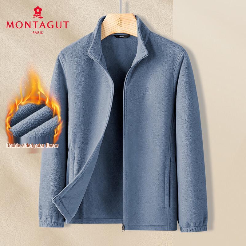 MONTAGUT Men s Double-Sided Fleece Thermal Windproof Jacket 3XL