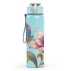 1PC Butterfly On Pink Peony Flower Print 750ml Color Plastic Sports Water Bottle Leakproof Flip Straw Lid Suitable for Sports Office Home Use