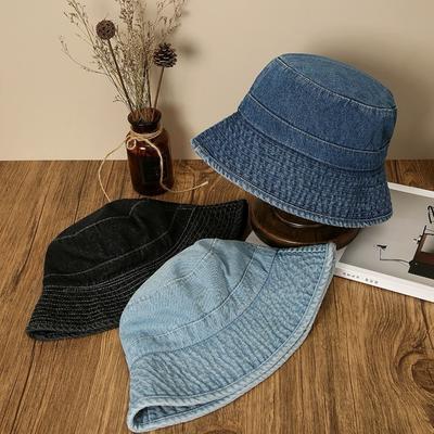 Fisherman's Hat  Spring and Autumn Sun Protection Hat  Versatile  Retro Denim Washed Face  Primary School Student Basin Hat