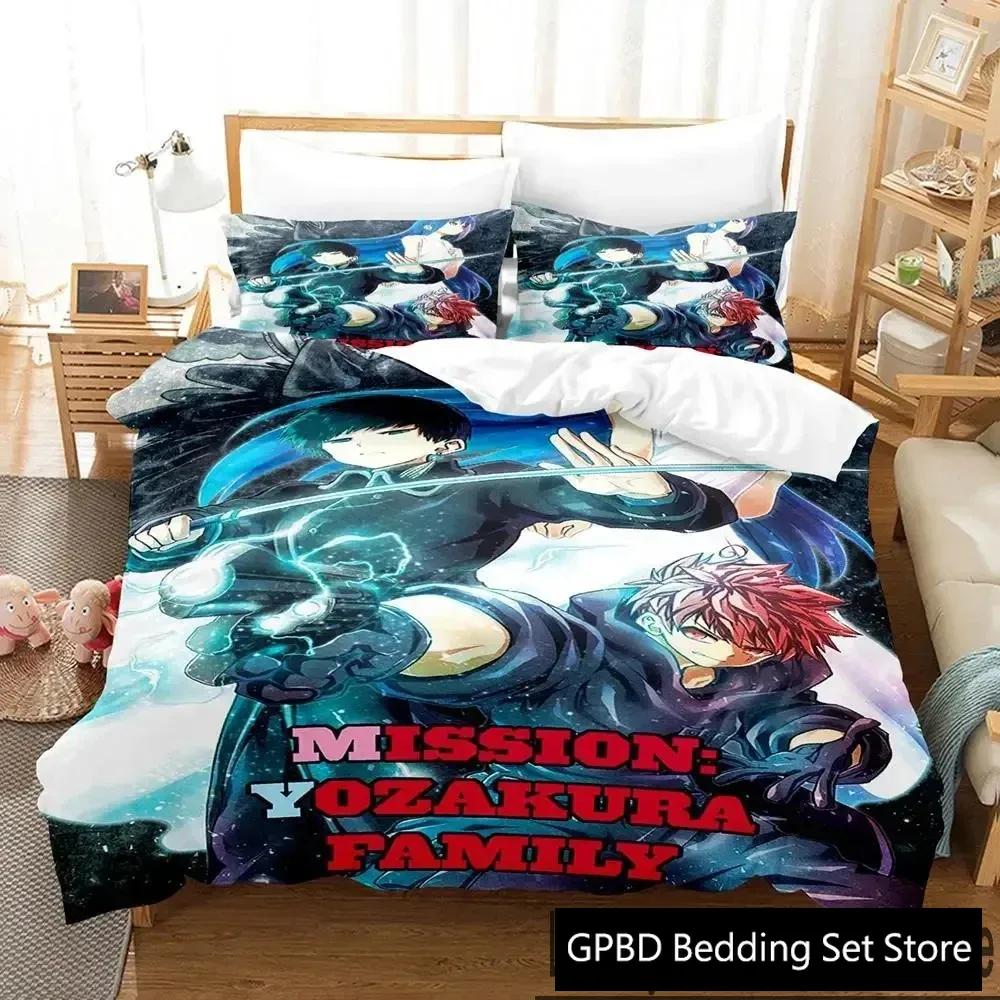 3D Druck Anime Mission Yozakura Familie Bettwäsche Set Jungen Mädchen Twin Queen King Size Bettbezug Kissenbezug Bett Jungen Erwachsene