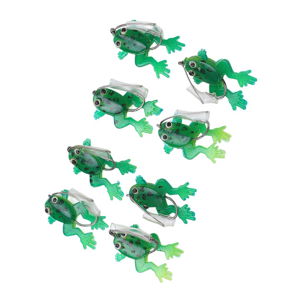 8Pcs Fishing Soft Lures Jump Frog Shape Small Top Water Floating Bait for Freshwater Saltwater Fishing
