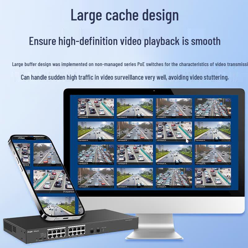 Ruijie RG-ES118GS-P-E 16-Port Gigabit PoE Unmanaged Access Switch