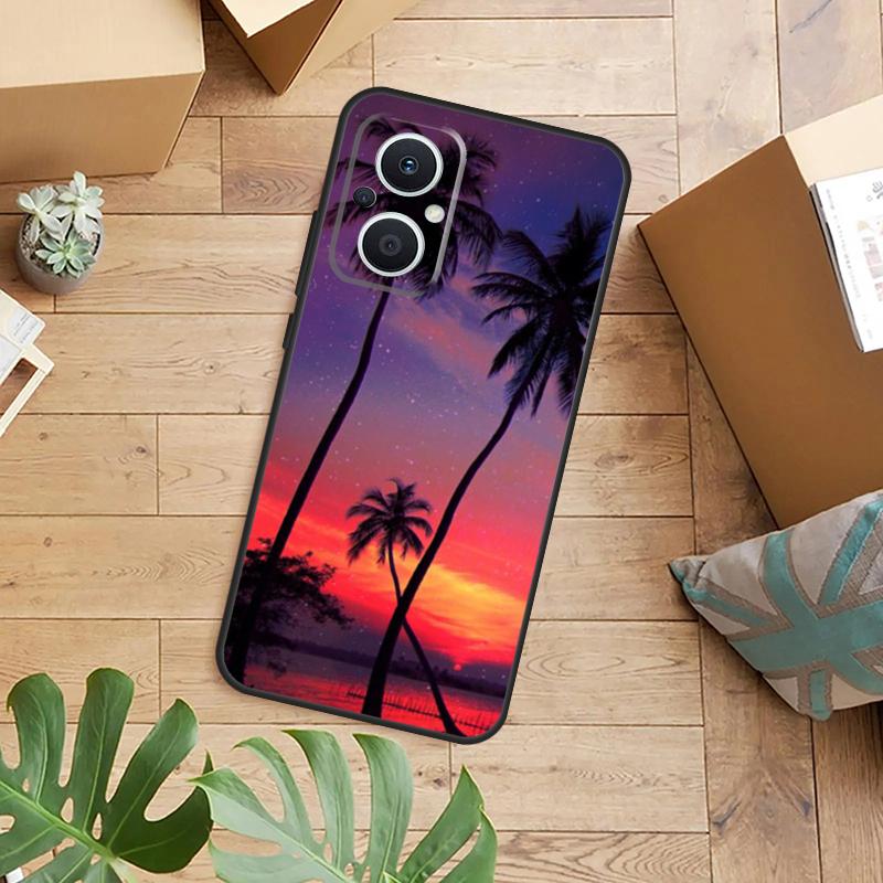 Stars Space Palm Trees Phone Case For OPPO Reno 14 13 12 11 F 10 Pro 8T 7 8 Lite OPPO Find X8 X6 X5 X9 Pro Cover