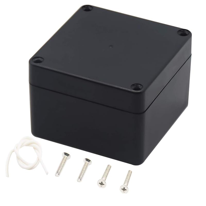 Junction Box, Zulkit Project Box IP65 Waterproof Outdoor Box ABS Plastic Electrical Boxes Electronic Enclosure Black 4.5 X 3.5 X 2.2 Inch(115 X 90 X