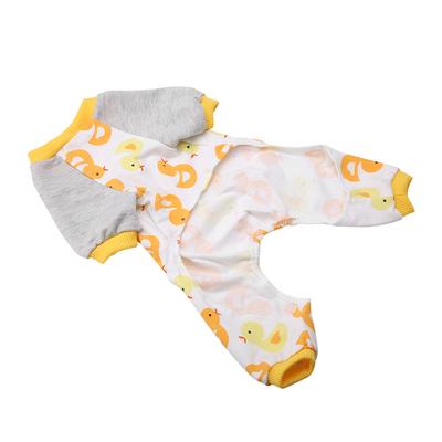 Dog Puppy Cartoon Pajamas Cat Jumpsuit Small Pet Cotton Clothing Apparel Home Costume(XS)