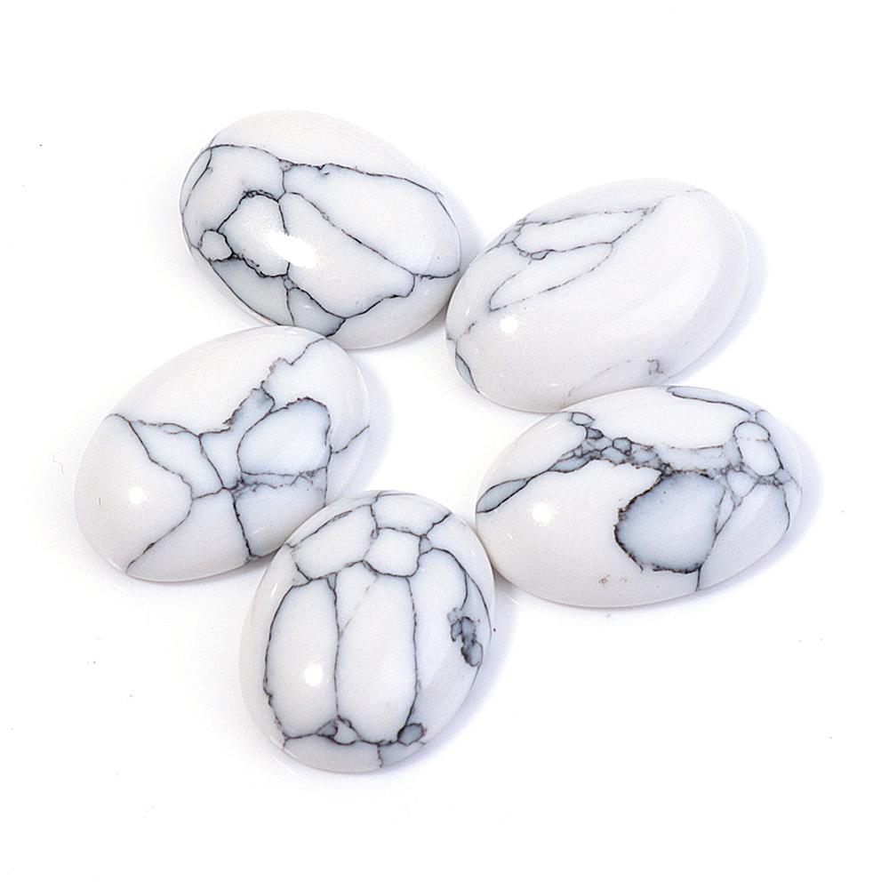 5pcs/lot Nature Turquoises Stone Cabochon For Jewelry Making Colored Oval Flat Back Cabochon Cameo DIY Rings Earring Accessories