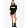 Women's Short-Sleeve T-Shirt with Pink Border 3D "LOVE" Letter Print
