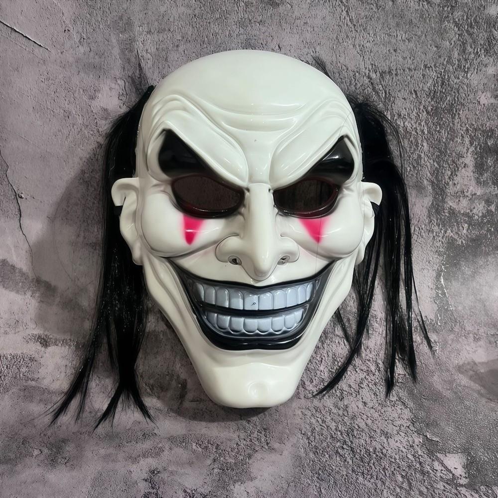 Smile Face Halloween Joker Mask Spooky Full Face Mask Easy To Wear Scary Clown Mask Haunted House