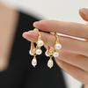 Elegant Irregular Baroque Pearl Tassel Earrings with 925 Silver Stud for Women