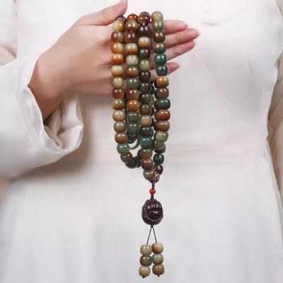 Fashion Colorful Rosary Beads Bracelets Jewelry Multilayer Beaded Handheld Necklace Tassel Wooden Dunhuang Bodhi Bracelet Gifts