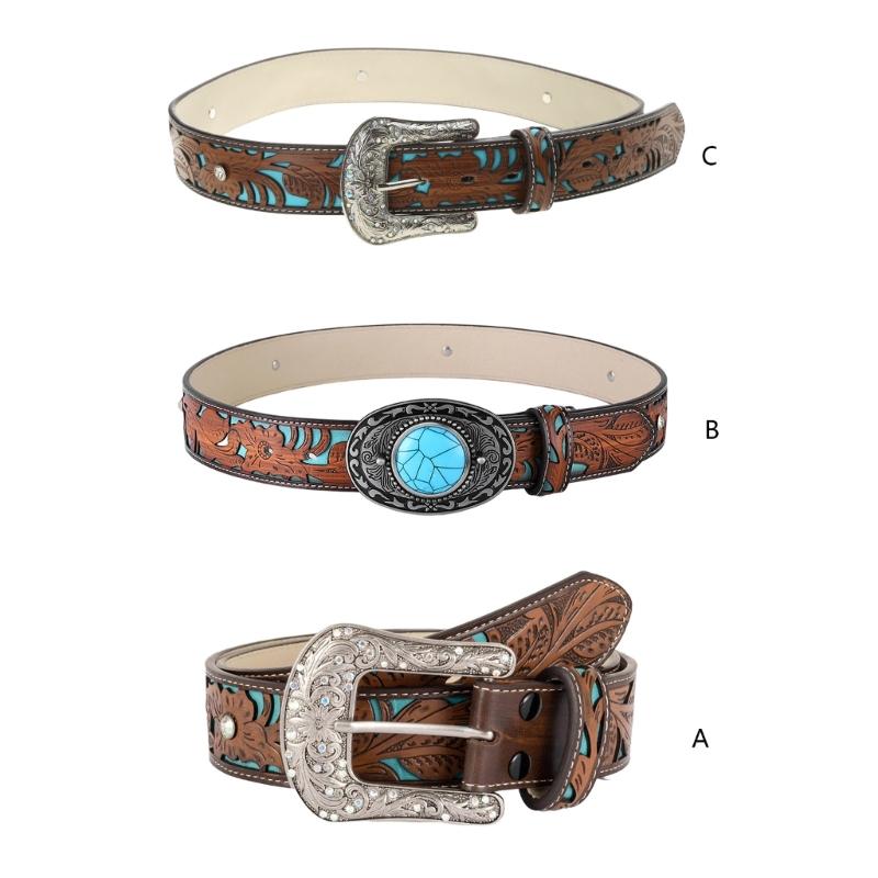 Cowboy Belts For Men Western Vintage Western Belt Turquoise Belt Buckle Belt