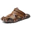 Summer new Baotou large size men's handmade sandals outdoor beach vacation dual-purpose sandals casual fashion