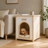 Wooden Dog Crate Side Table – FSC® Solid Wood Indoor Pet House Furniture for Small Dogs & Cats, Scandinavian Style End Table