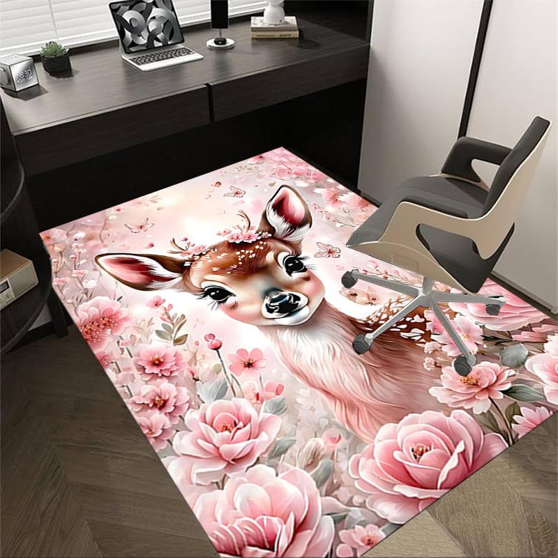 

1PC Deer Non-Slip Floor Carpet Compatible for Office&Living Room&Bedroom&Dining room - Soft & Pattern, Vibrant Colors-H0364 60cm by 90cm