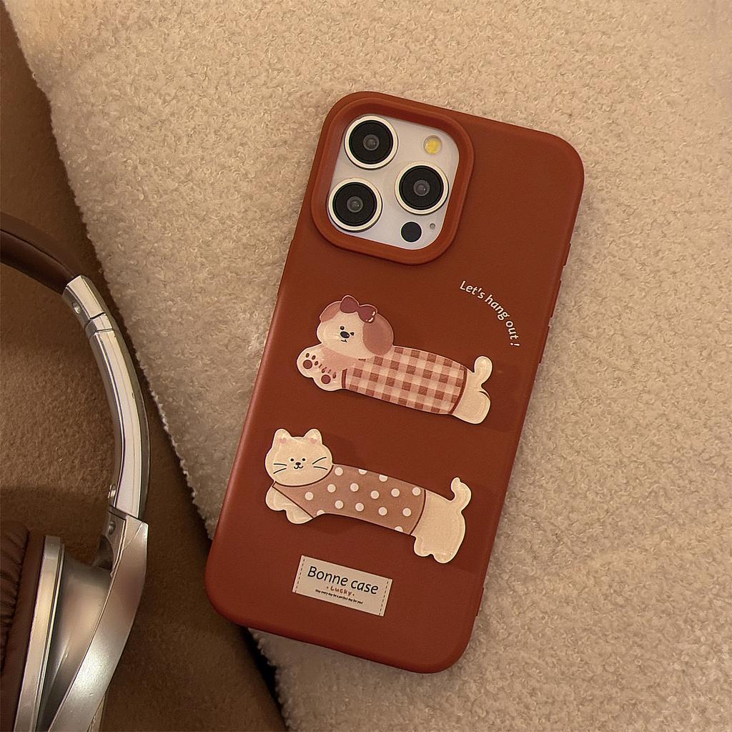 Red Three Dimensional Cartoon Iphone16 Mobile Phone Case Apple 15 Suitable for 17pro Max Hanging Chain 13 Retro