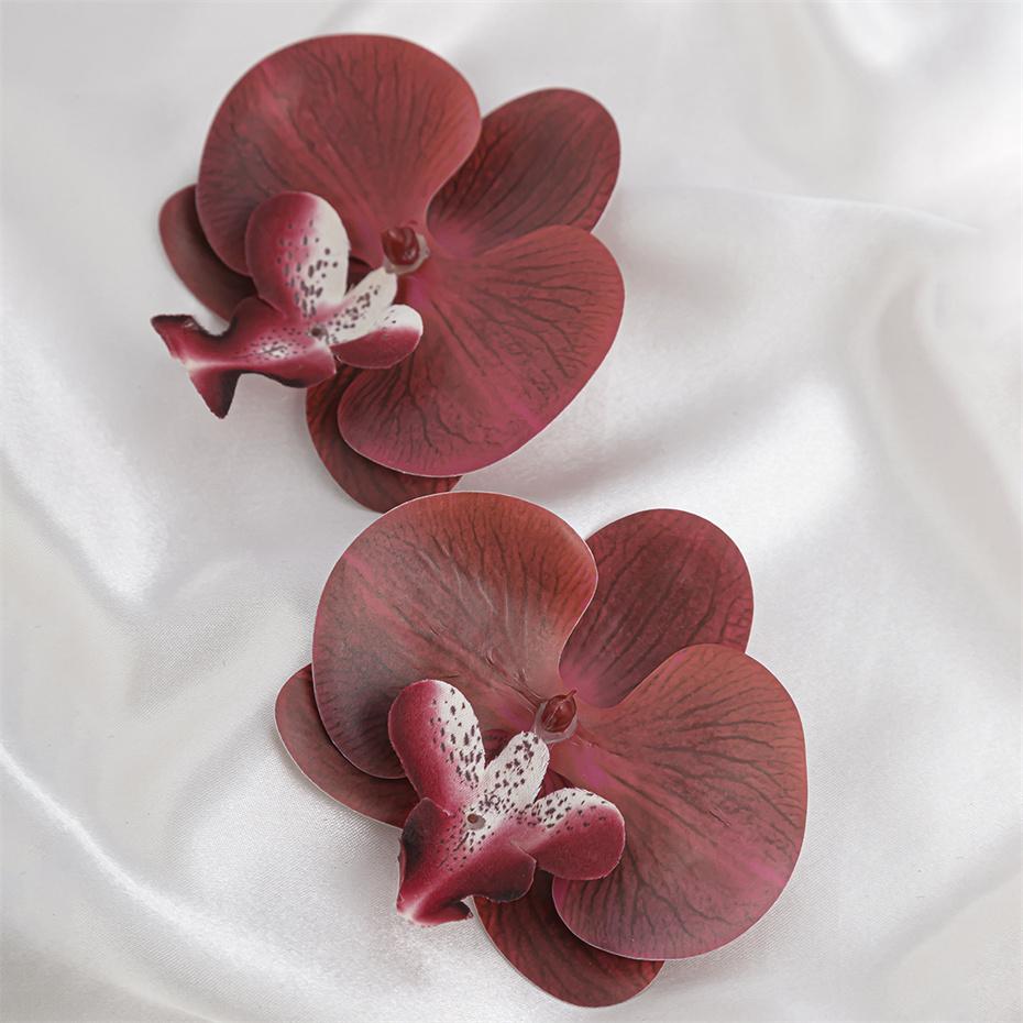 Ingemark Korean Sweet Colorful Butterfly Orchid Flower Stud Earrings for Women Elegant Boho Piercing Earrings Aesthetic Jewelry