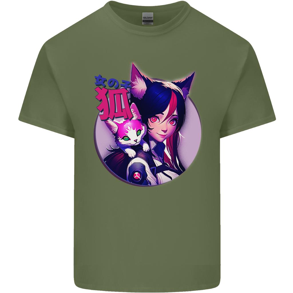 Anime Cat Girl Unisexs Light Cotton TShirt