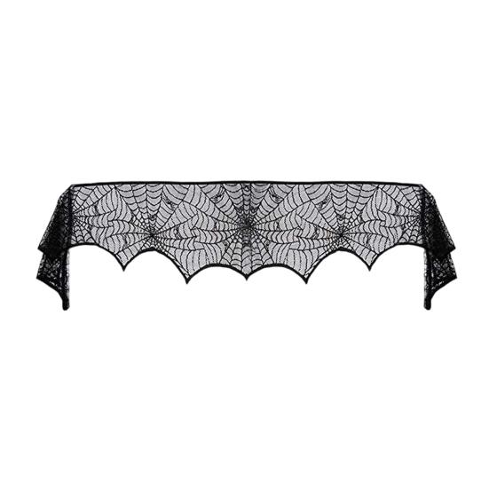Halloween Tischdecke, Schwarze Spitze Spinnennetz Tischabdeckung, Gruselige Gotische Lampenschirm für Halloween Maskerade, Party, Esstisch Dekoration