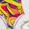 Seksi Baskı Askılı Mayo Kadın Şınav Tek Parça Mayo Monokini Backless Hollow Yaz Mayo
