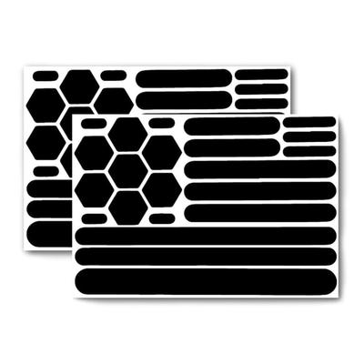 Samcos Reflective Set of Waterproof Black Reflective Tape for Nighttime Multiple for Electric Car Body Scratch Black Stickers, 2, Security, Shapes,