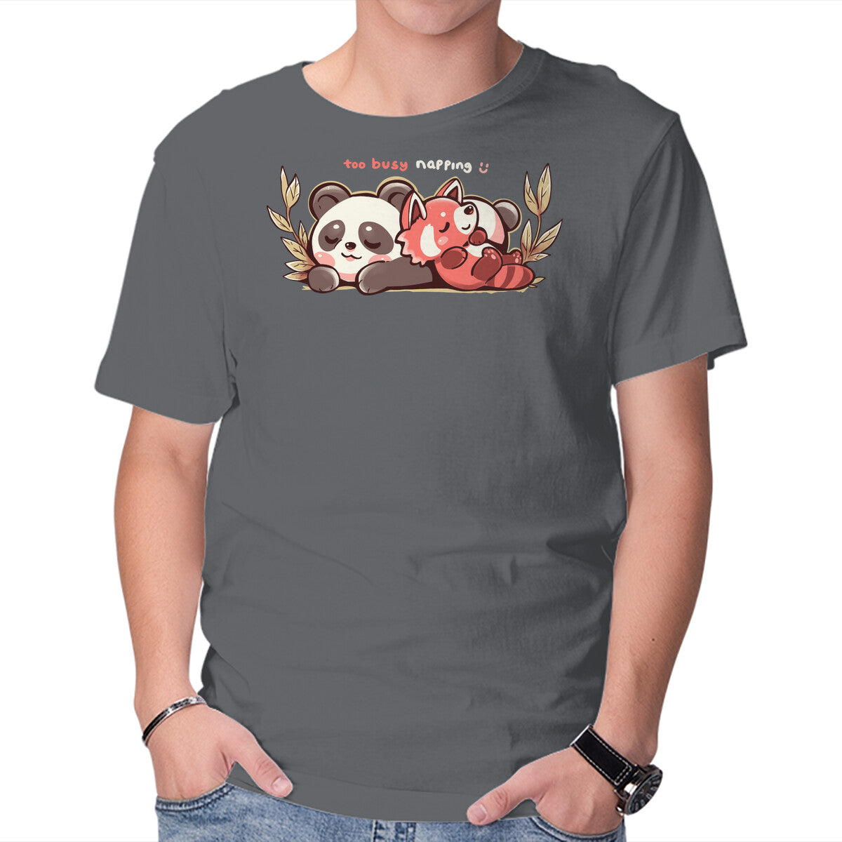 Unisex Crew Neck T-Shirt Too Busy Napping Graphic Short Sleeve Casual Tee XXXL