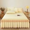 Cotton Bed Skirt Three Piece Set Thickened Anti Slip Bed Cover Lace Bed Sheet Mattress Protective Cover
