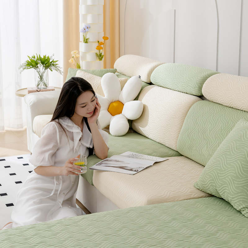 Summer Ice Silk Waterproof Sofa Cover Non-Slip Cool Feeling Couch Cushion Slipcovers Anti-Slip Stretch Chaise Lounge Covers