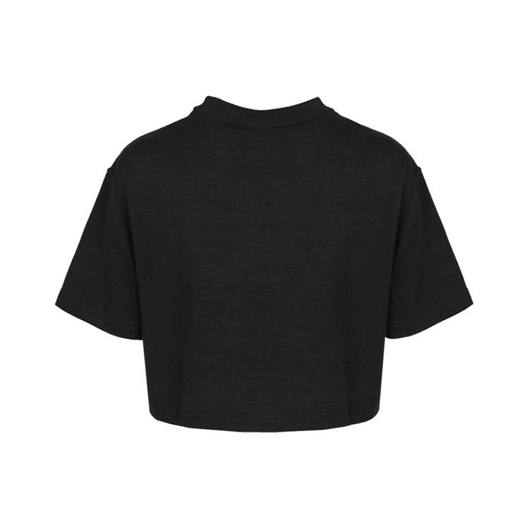 Nike Sportswear Icon Classic Logo Print Drawstring Cropped Short Sleeve T-Shirt Women Tops Black CJ2276-010