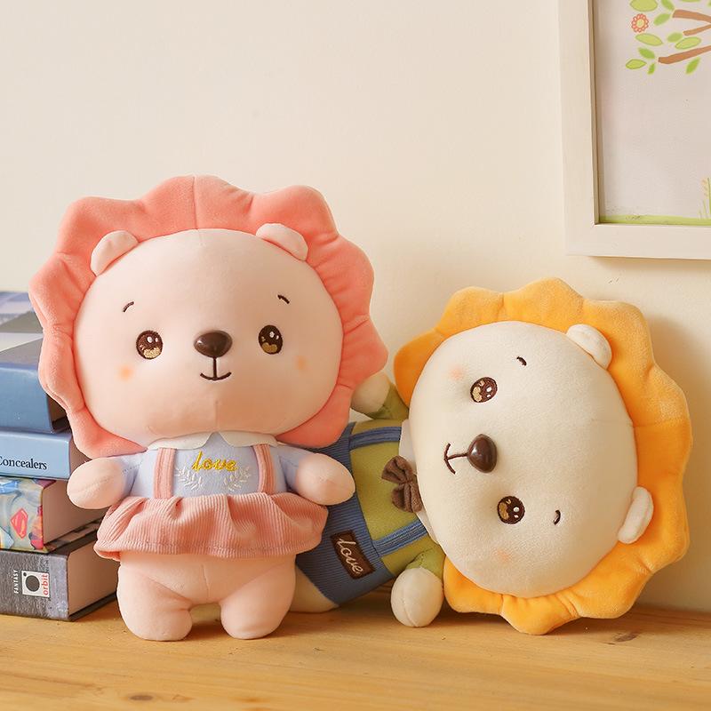 Lion Cartoon Couple Doll Plush Toy Room Decoration Kids Girls Present Pillow