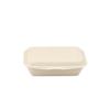 ECO&BASIC Disposable Lunch Boxes, 600ml, Laminated, Pack of 50, Microwaveable, Takeout, Bagasse, Unbleached, Rice Resistant, Water and Oil Resistant,