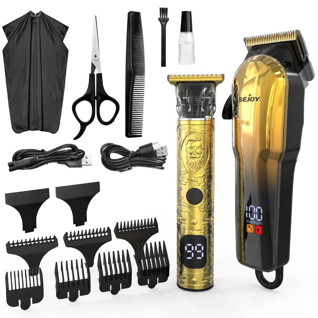 

Набор машинок для стрижки волос для мужчин, Профессиональный набор машинок для стрижки и триммеров, Беспроводной триммер для волос и бороды, Парикмахерские машинки для стрижки, Перезаряжаемые золотой