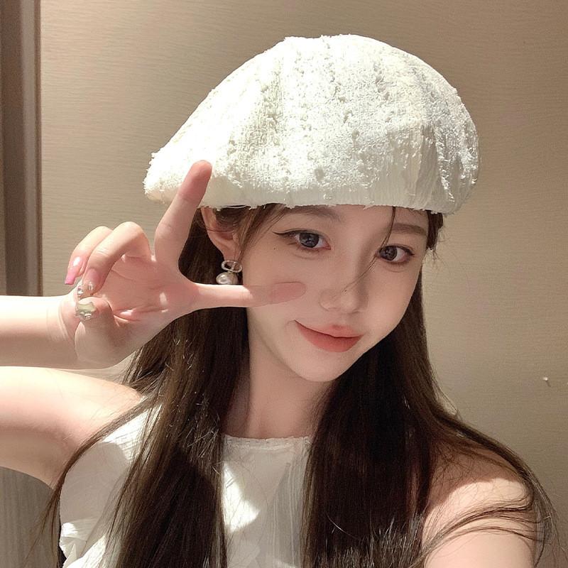 

Beret Fashionable Summer Hat 2024 Lightweight And Breathable Cotton Design Adults For білий