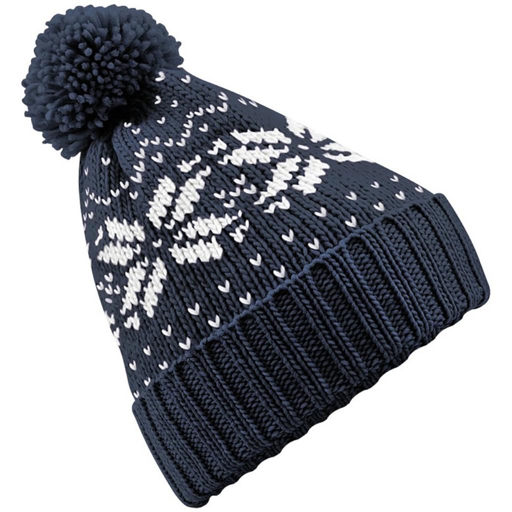 Beechfield Unisex Fair Isle Snowstar Winter Beanie Hat