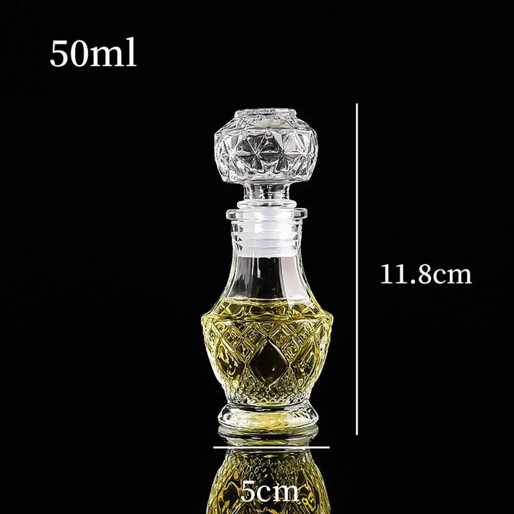 1Pcs 50ml Mini Glass Alcohol Liquor Bottles With Screw Cap Small Empty Spirit Whisky Wine Bottle Whiskey Decanter Bottles