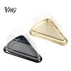 Convenient Takeout Pastry Boxes 100PCS Cake Slice Containers with Clear Lids, Triangular Disposable Plastic Box, Sliced Mille Feuille Trays