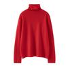Stacked Collar Curled Cashmere Sweater for Women In Autumn and Winter 100 Pure Cashmere Comfortable Fit Pullover Sweater Seamless Integrated Sweater