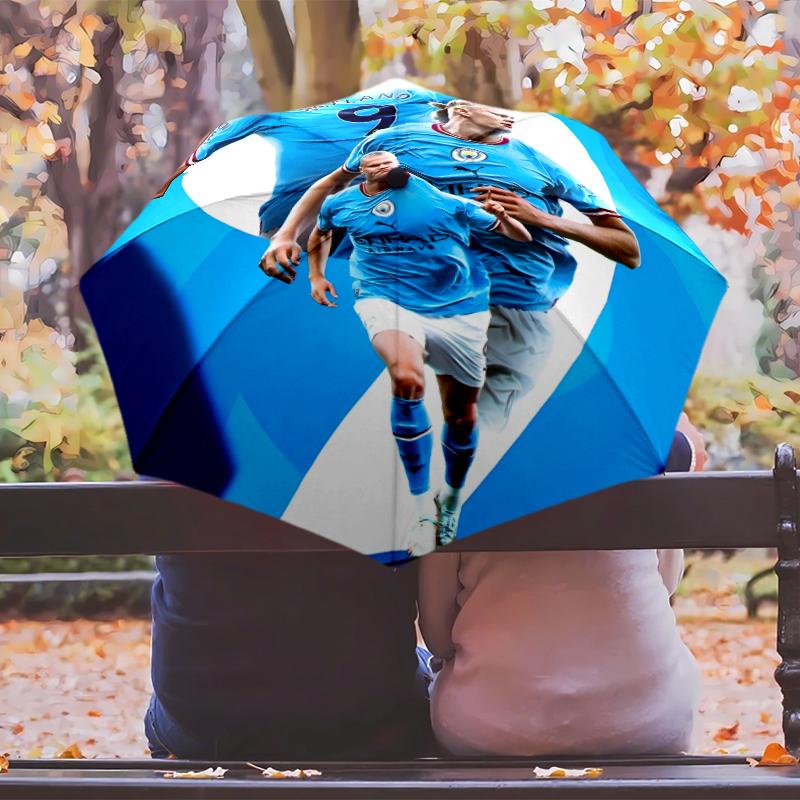 H-Haaland Umbrella with Automatic Open/Close & Self-8-Rib Heavy-Duty Umbrella, Compact Travel Umbrella Suitable for Outdoor