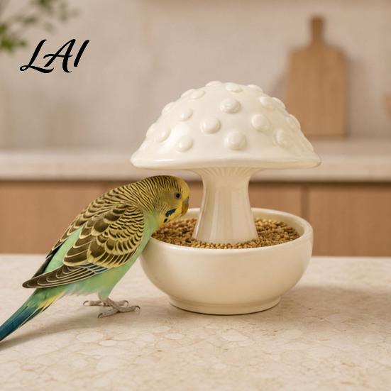 Corrosion Resistant Bird Feeder Resin Mushroom Feeder Spill Proof No Mess Cage
