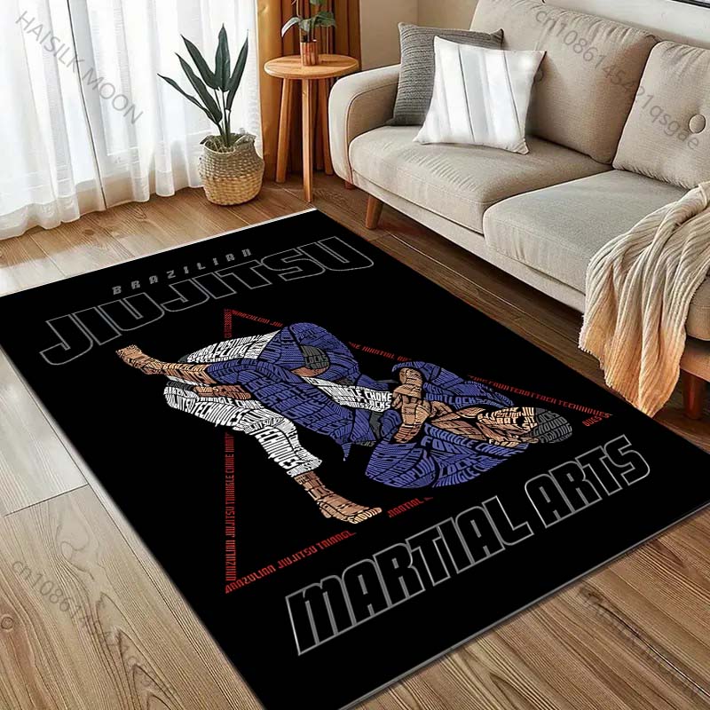 1PC Brazilian Jiu-Jitsu Print Carpet for Living Room Bedroom Sofa Doormat Home Decor Area Rug Non-slip Exercise Room Floor Mat