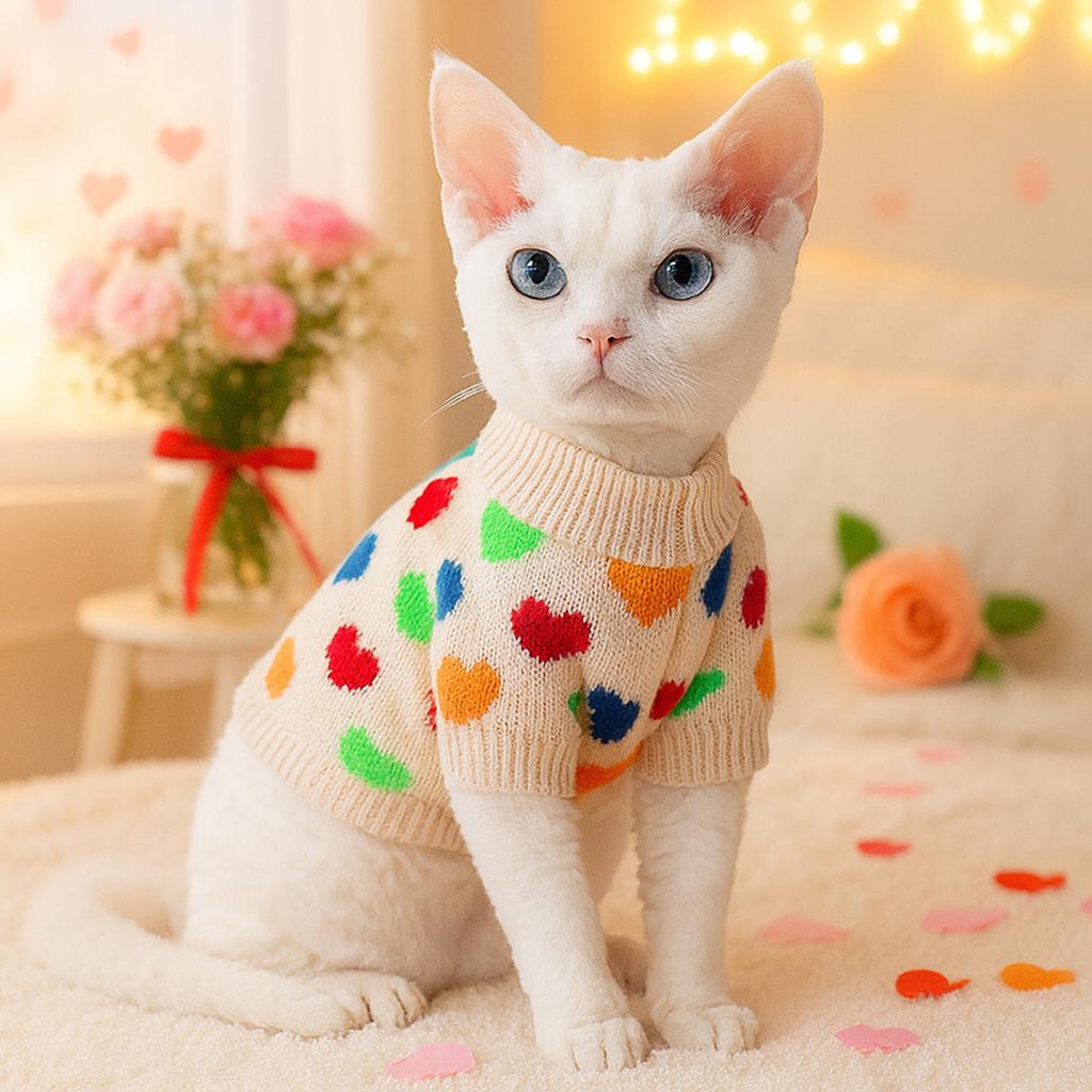 Autumn and Winter Warm and Comfortable Dog Sweater Clothes Pet Cat Clothing Flower Sweater Collection