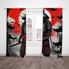 2pcs- Ukiyo-e Samurai Polyester Curtains, Pole Bag Curtains 42*84, Bedroom, Living Room, Home Room Decoration