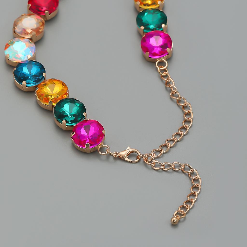 Crystal Necklace Chain Collar Women Cube Statement Earrings Jewelry Gift