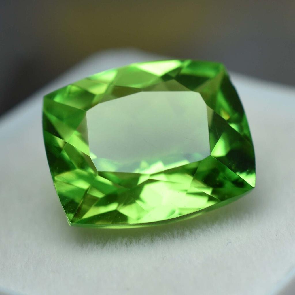 10.12 Ct NATURAL AAA Quality PERIDOT Cushion Cut Loose Gemstone